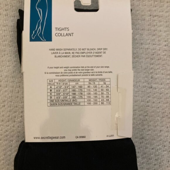 SECRET Sz D Luxury Opaque Silky  Tights - Picture 2 of 3